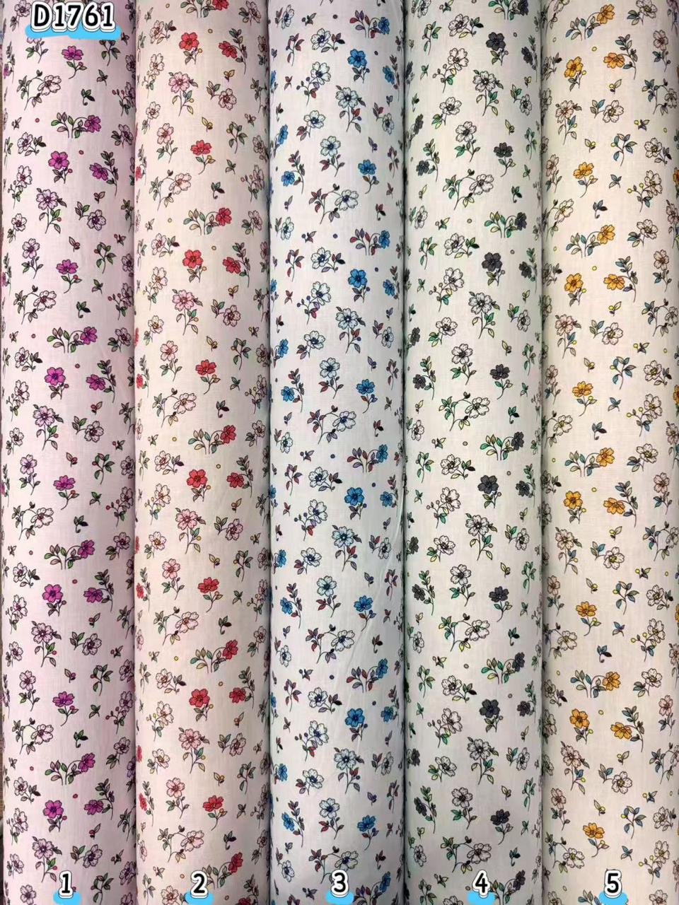 Kain kapas cotton Vietnam, kod D1761, pilihan warna mengikut nombor dalam foto