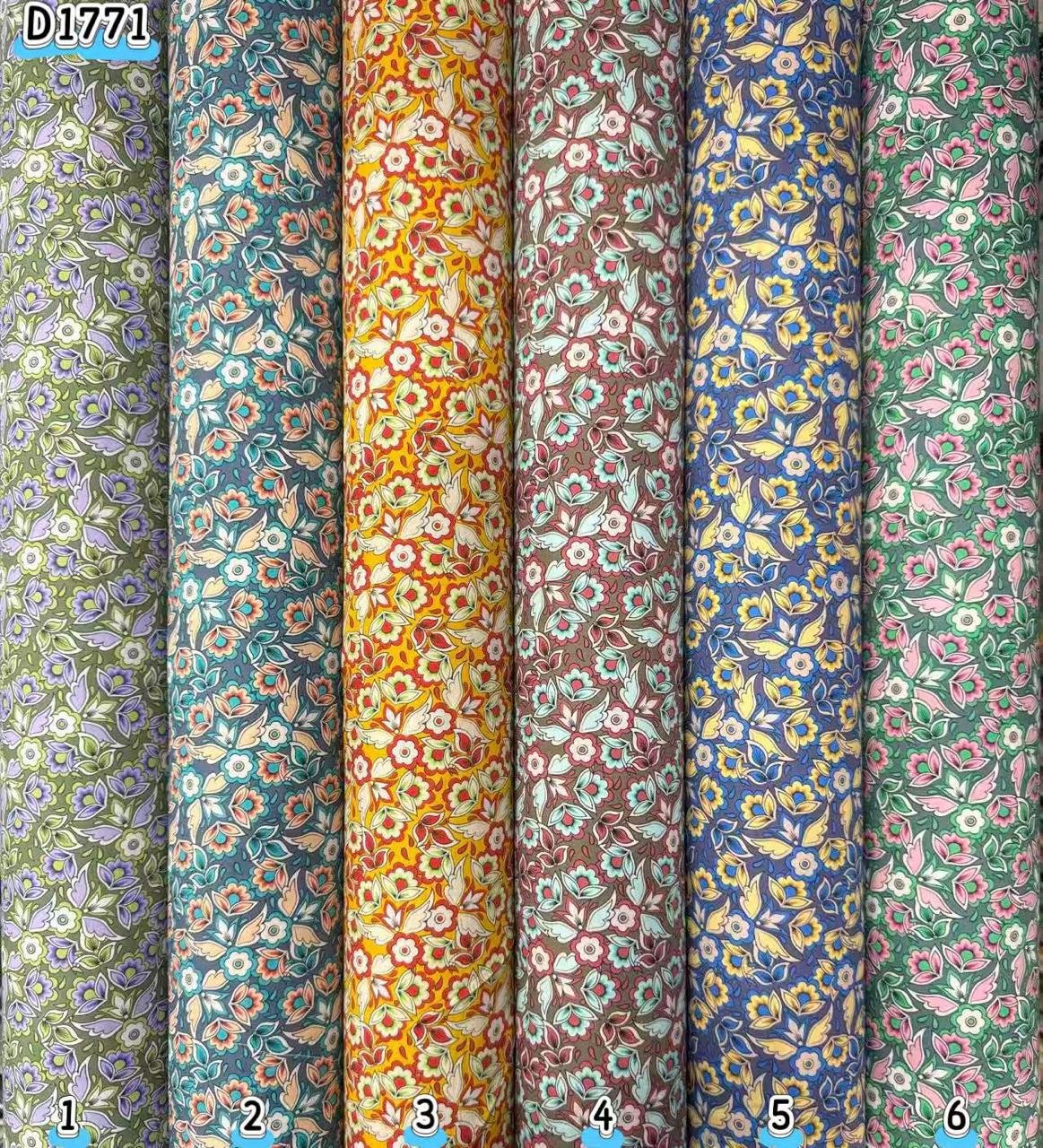 Kain kapas cotton Vietnam, kod D1771, pilihan warna mengikut nombor dalam foto