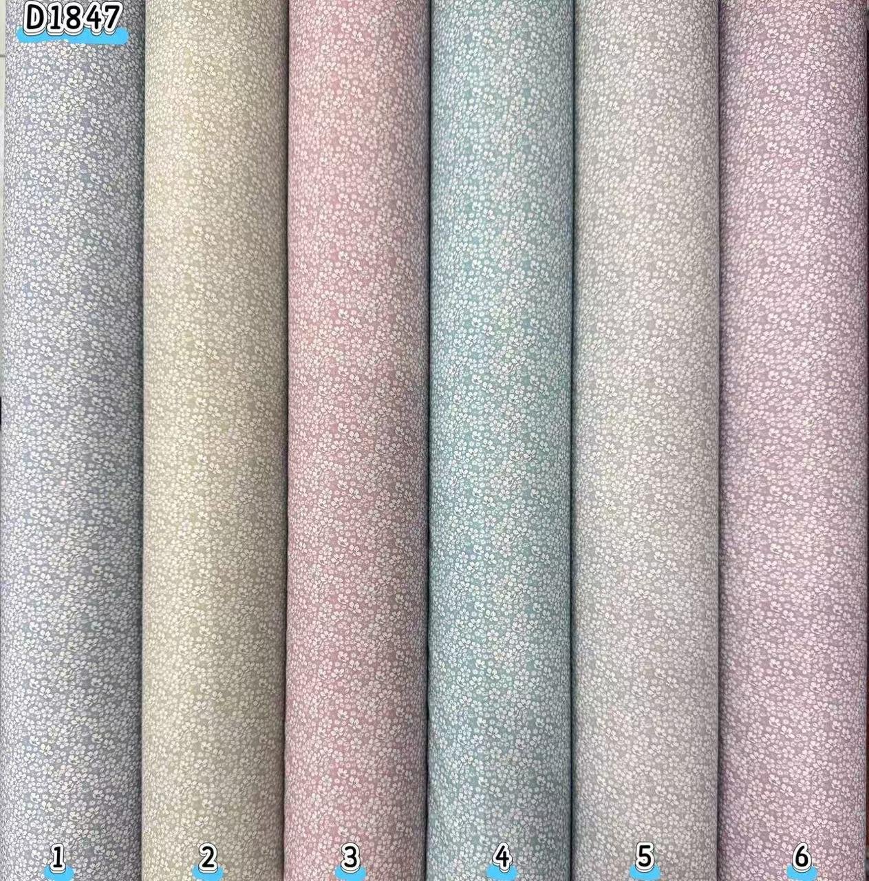 Kain kapas cotton Vietnam, kod D1847, pilihan warna mengikut nombor dalam foto