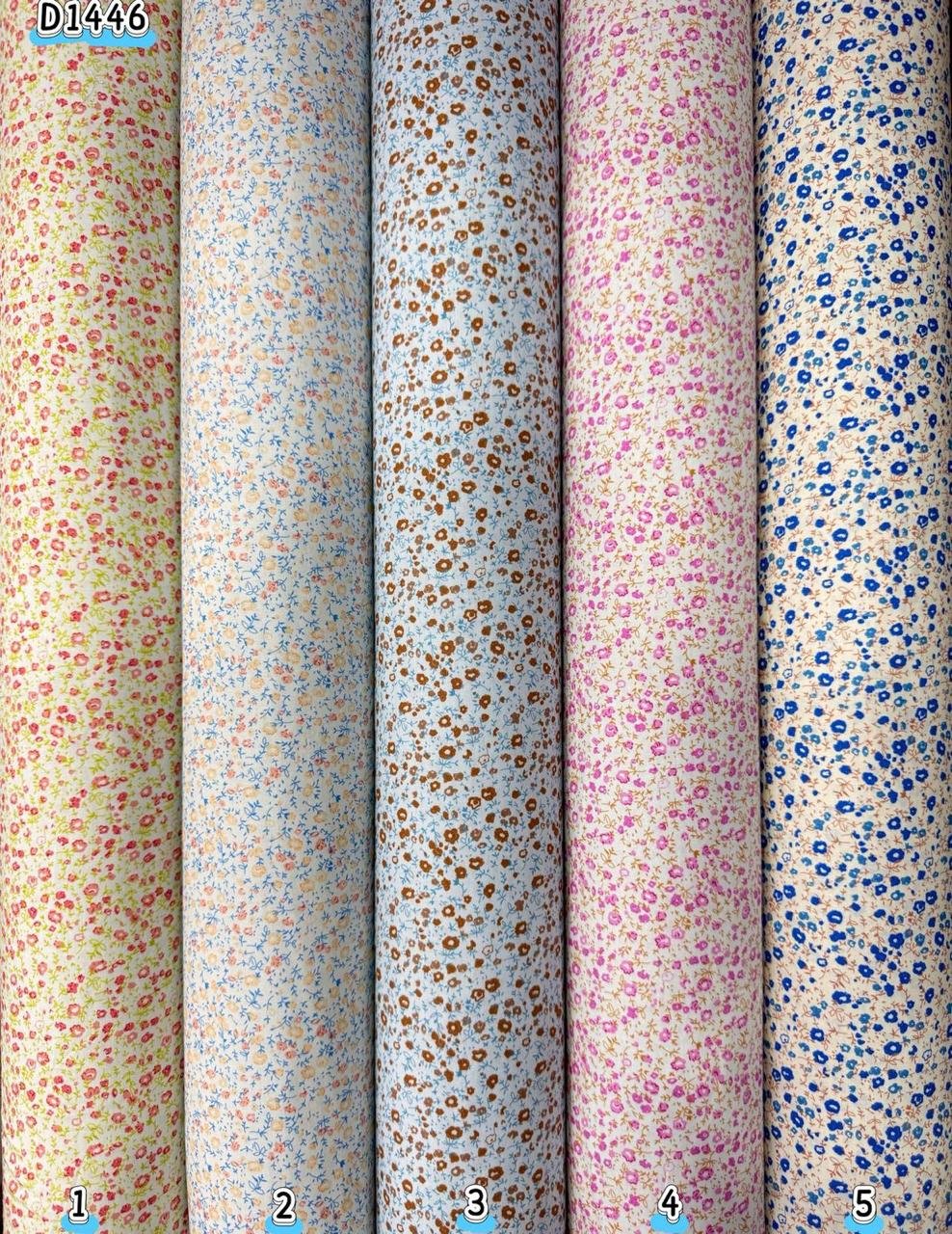 Kain kapas cotton Vietnam, kod D1446, pilihan warna mengikut nombor dalam foto