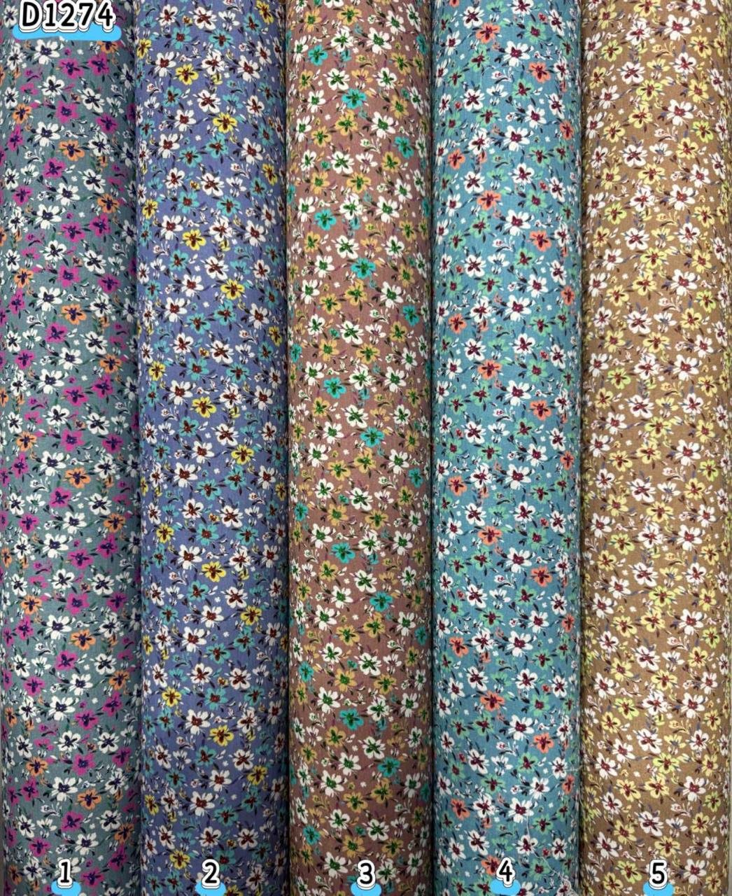 Kain kapas cotton Vietnam, kod D1274, pilihan warna mengikut nombor dalam foto