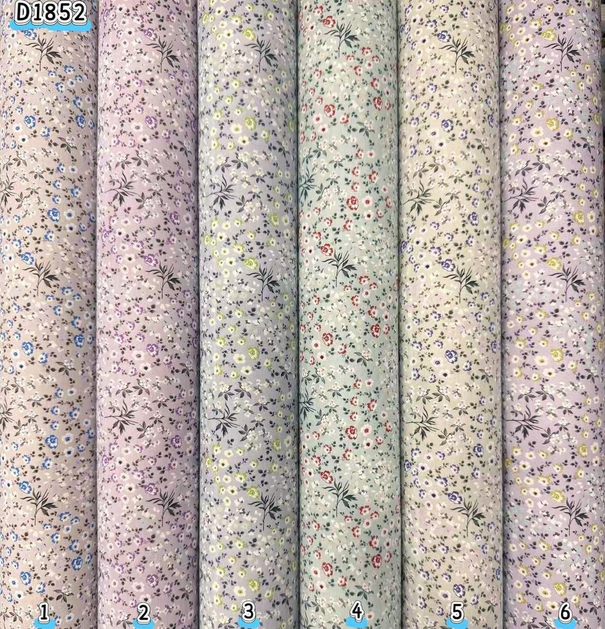 Kain kapas cotton Vietnam, kod D1852, pilihan warna mengikut nombor dalam foto