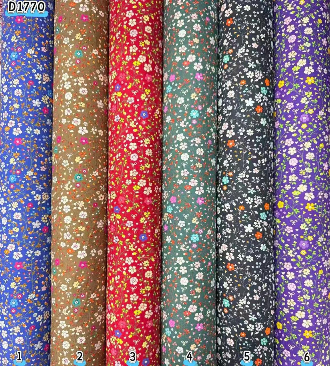 Kain kapas cotton Vietnam, kod D1770, pilihan warna mengikut nombor dalam foto