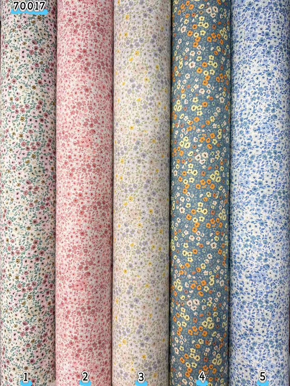 Kain kapas cotton Vietnam, kod 70017, pilihan warna mengikut nombor dalam foto