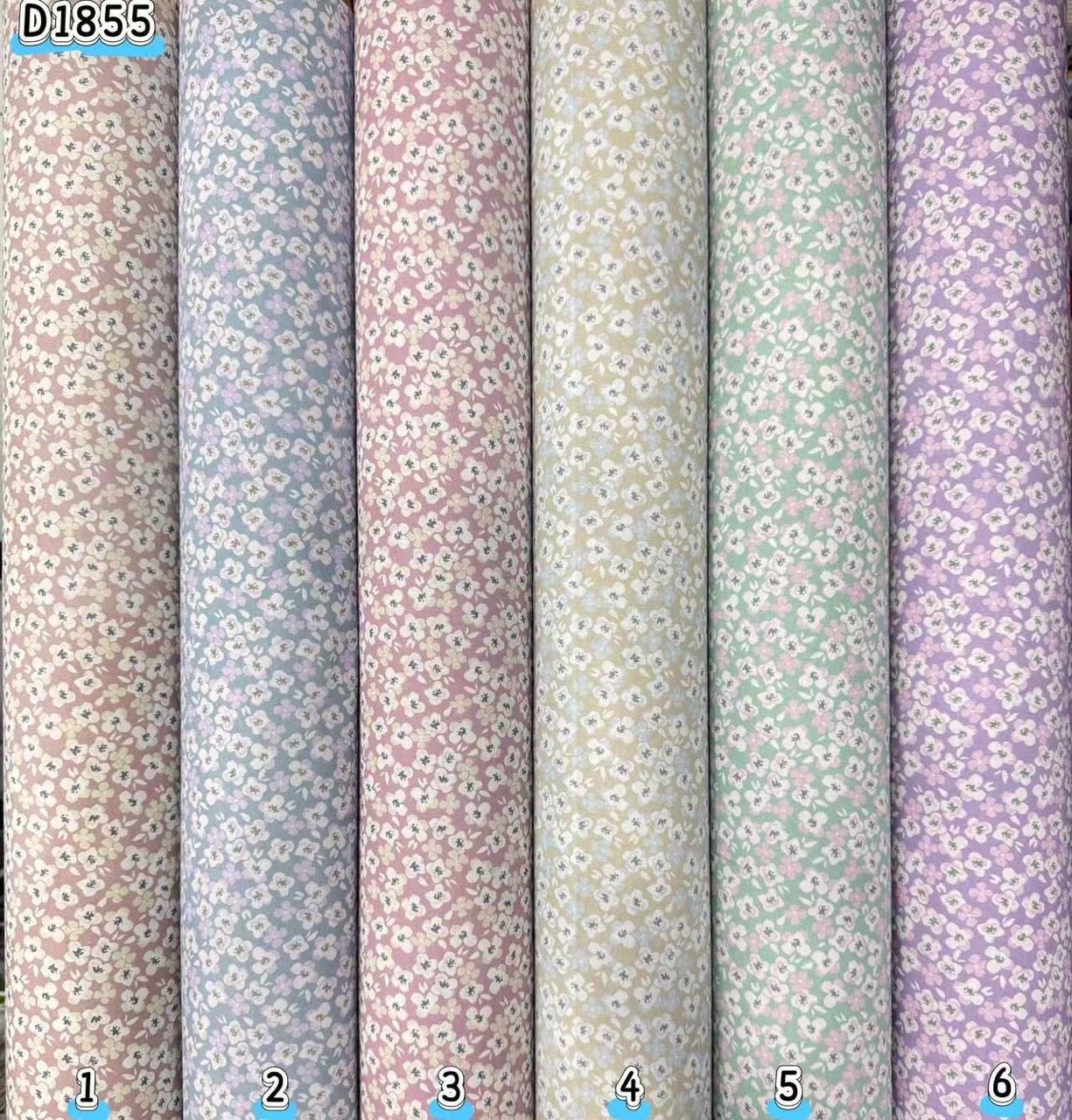 Kain kapas cotton Vietnam, kod D1855, pilihan warna mengikut nombor dalam foto