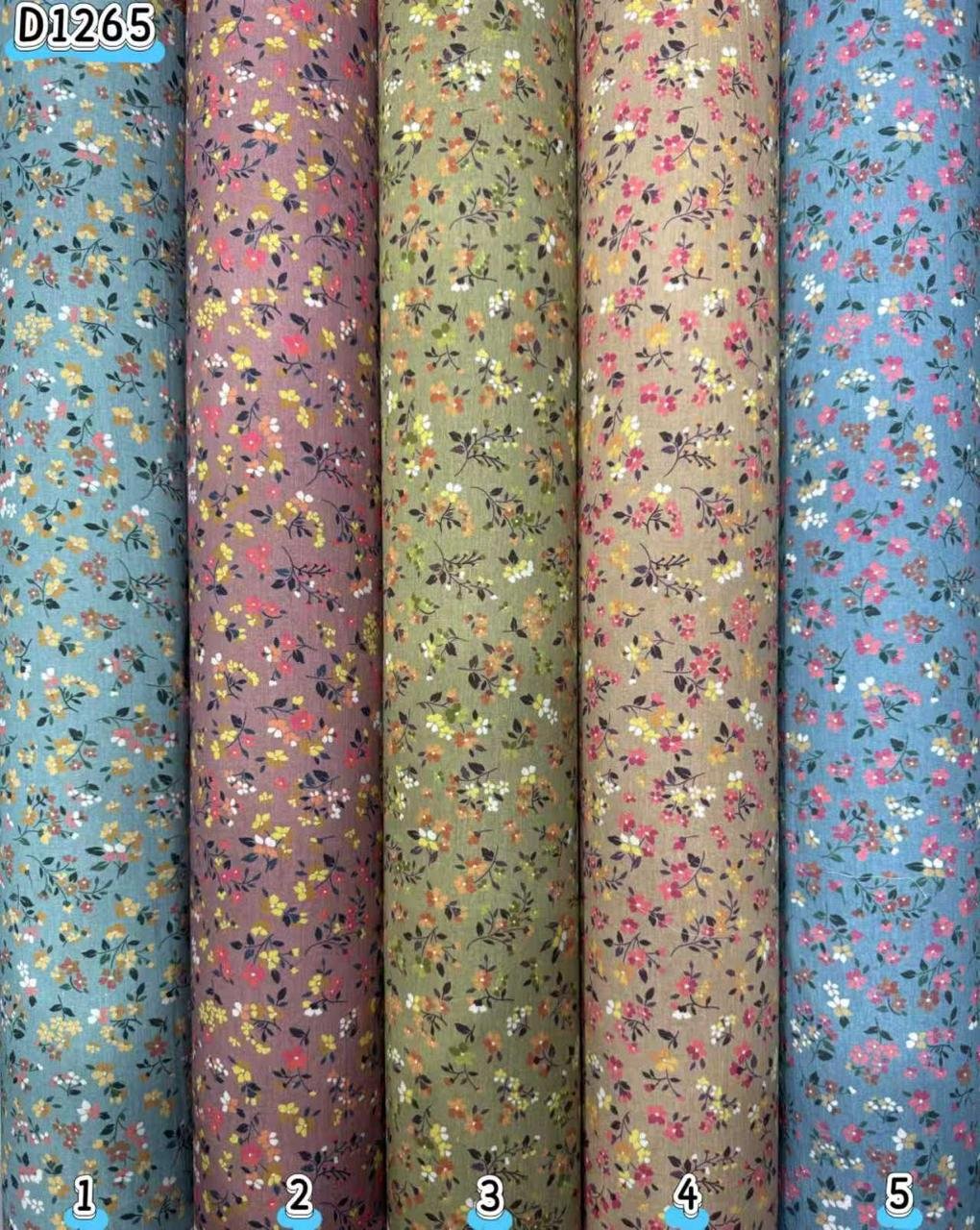 Kain kapas cotton Vietnam, kod D1265, pilihan warna mengikut nombor dalam foto