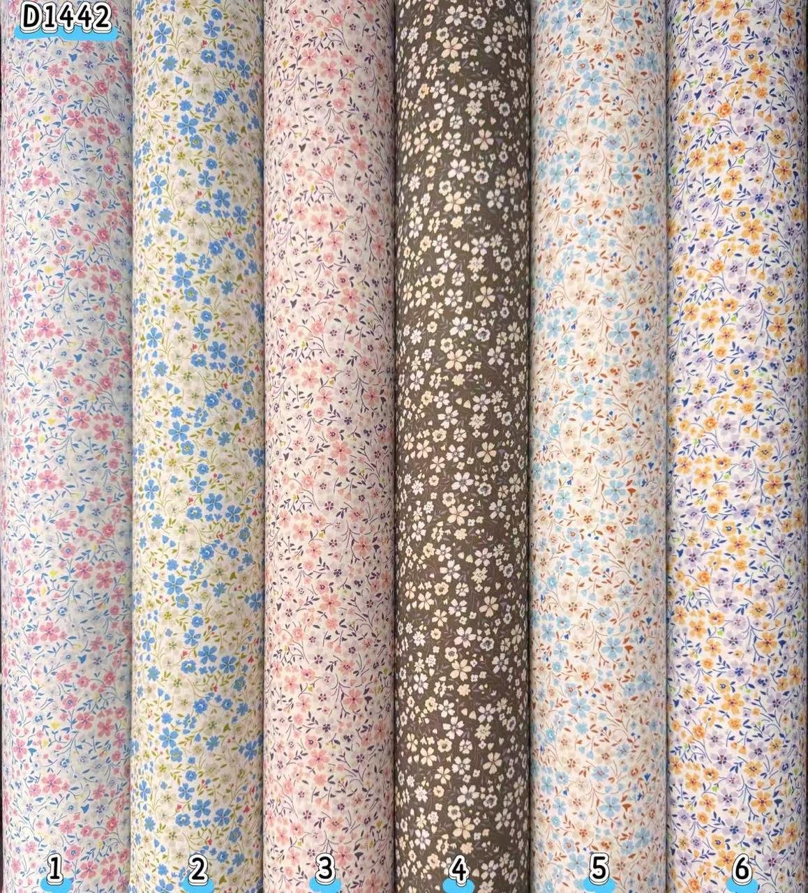 Kain kapas cotton Vietnam, kod D1442, pilihan warna mengikut nombor dalam foto
