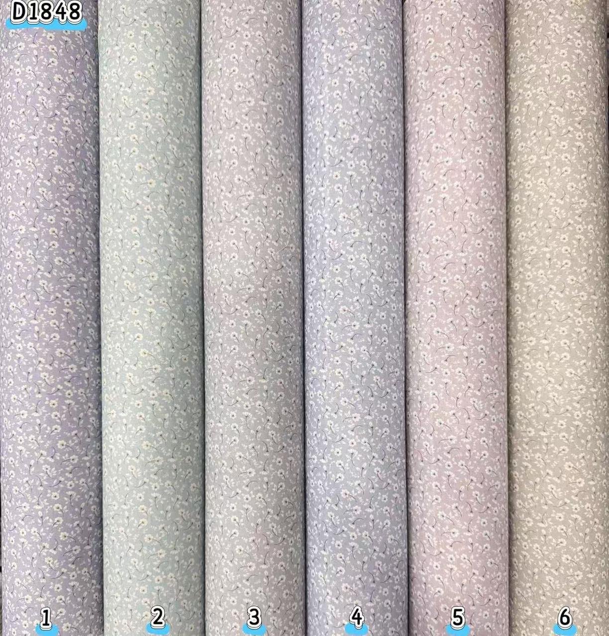 Kain kapas cotton Vietnam, kod D1848, pilihan warna mengikut nombor dalam foto