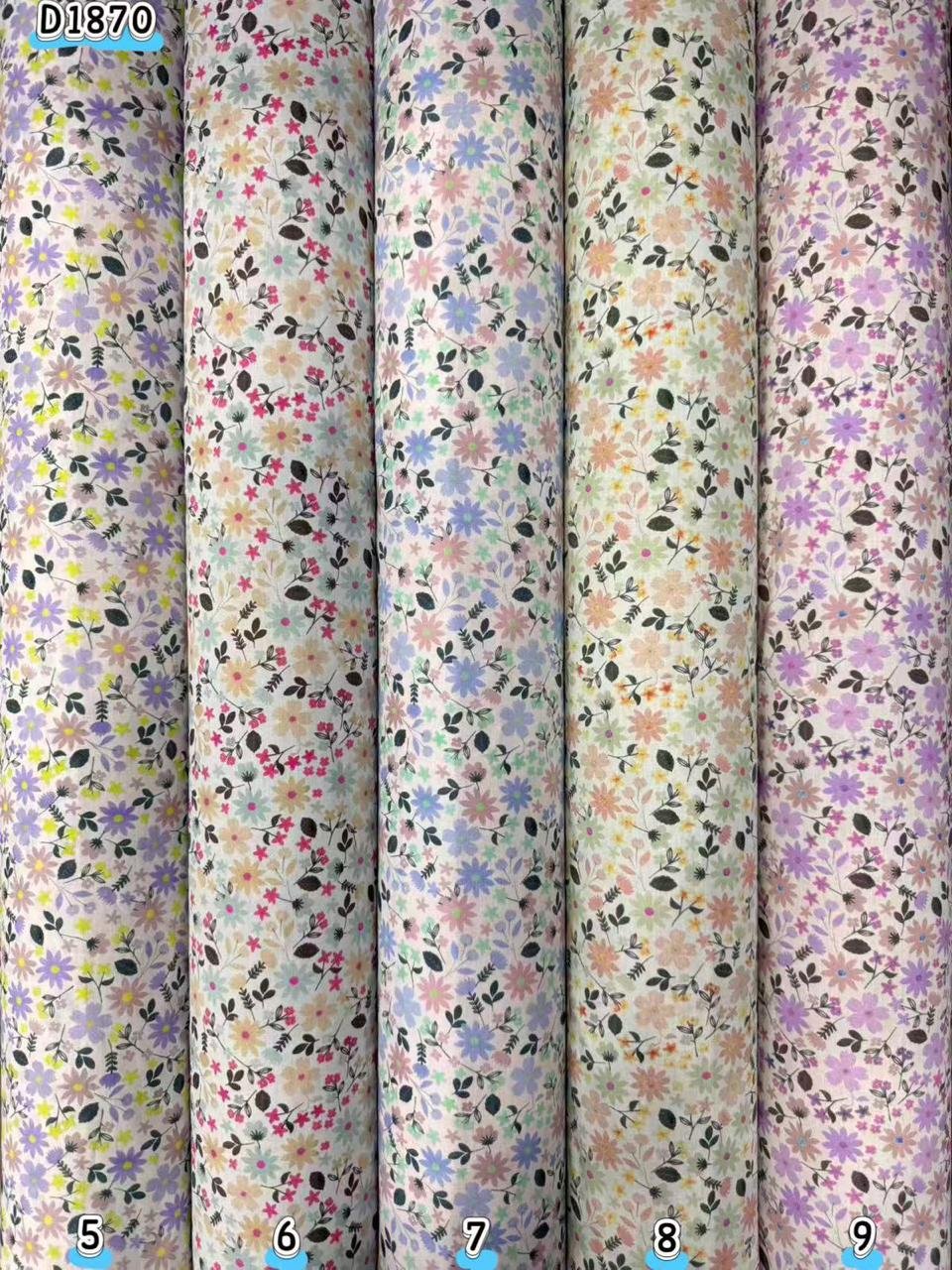 Kain kapas cotton Vietnam, kod D1870, pilihan warna mengikut nombor dalam foto