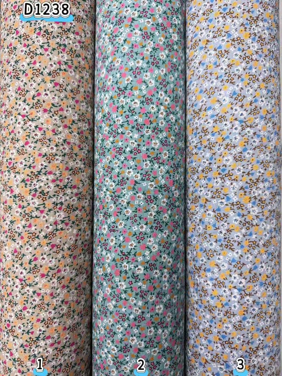 Kain kapas cotton Vietnam, kod D1238, pilihan warna mengikut nombor dalam foto