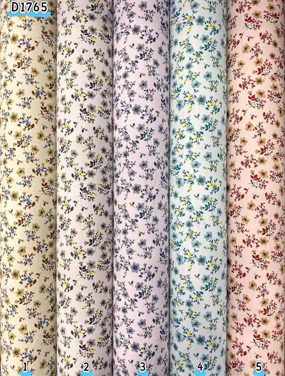 Kain kapas cotton Vietnam, kod D1765, pilihan warna mengikut nombor dalam foto