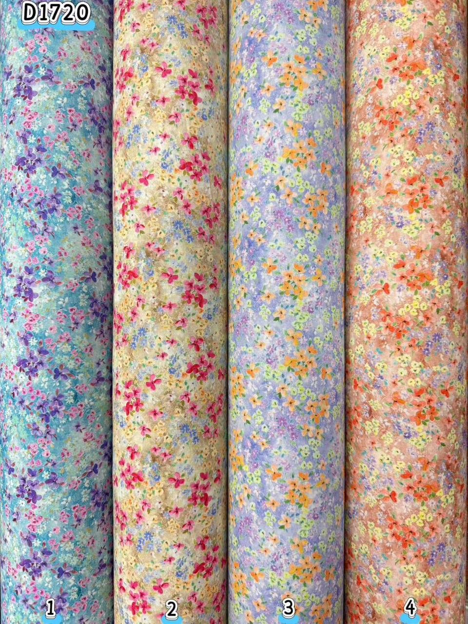 Kain kapas cotton Vietnam, kod D1720, pilihan warna mengikut nombor dalam foto
