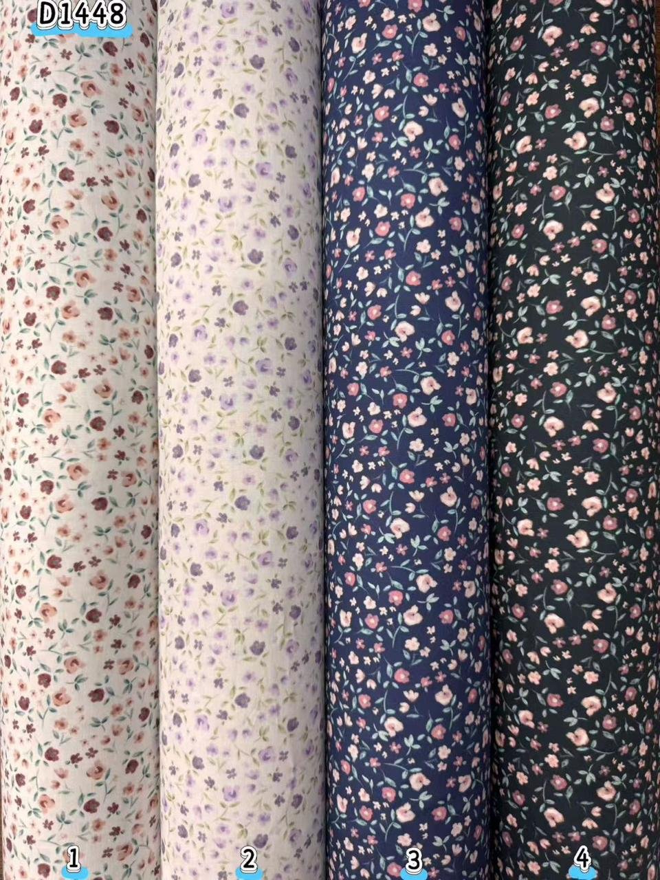 Kain kapas cotton Vietnam, kod D1448, pilihan warna mengikut nombor dalam foto