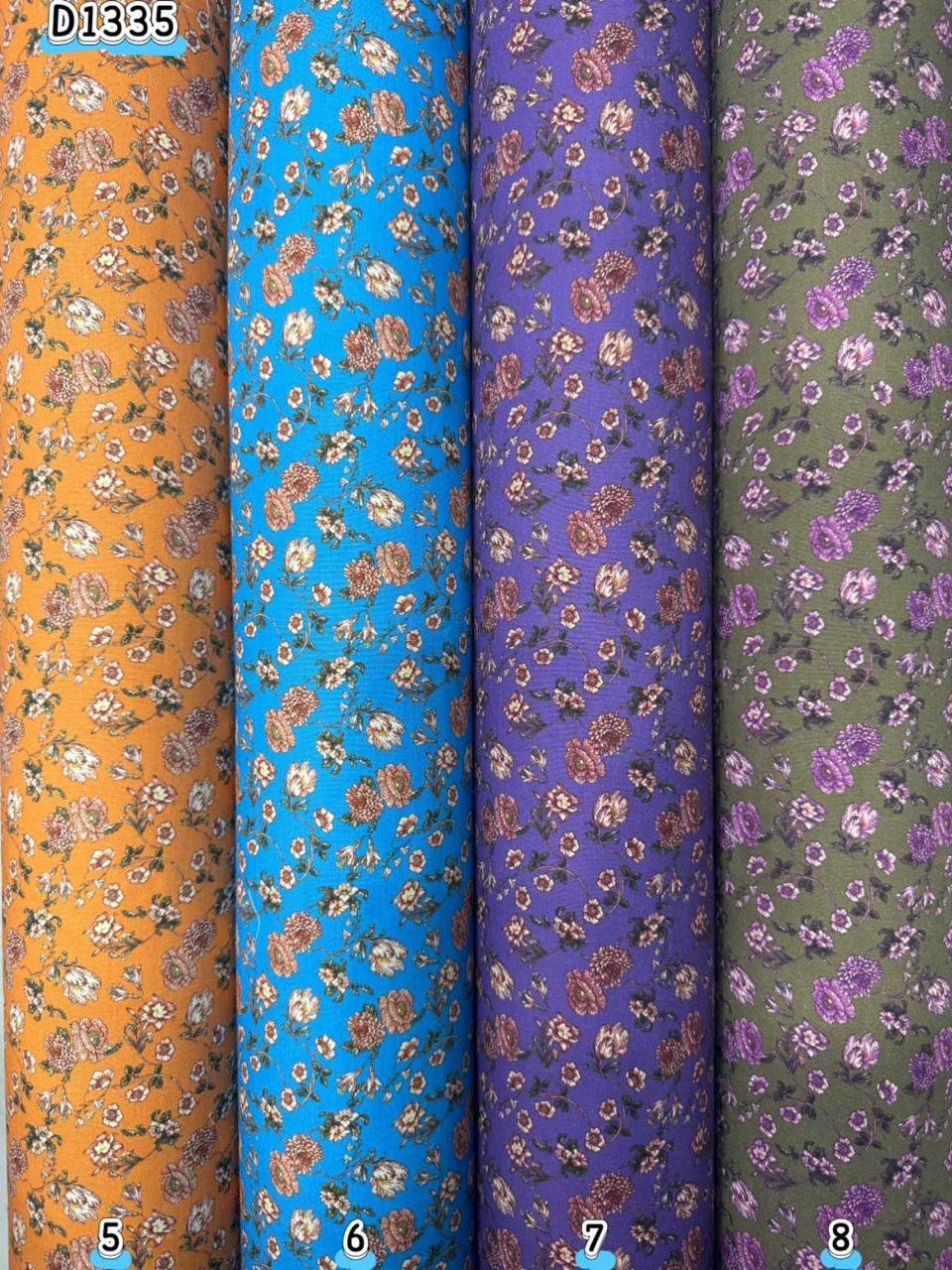 Kain kapas cotton Vietnam, kod D1335, pilihan warna mengikut nombor dalam foto